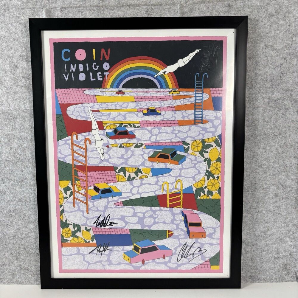 Indigo Violet by Coin Framed Music EP Album Band Poster Signed Autographed Auto